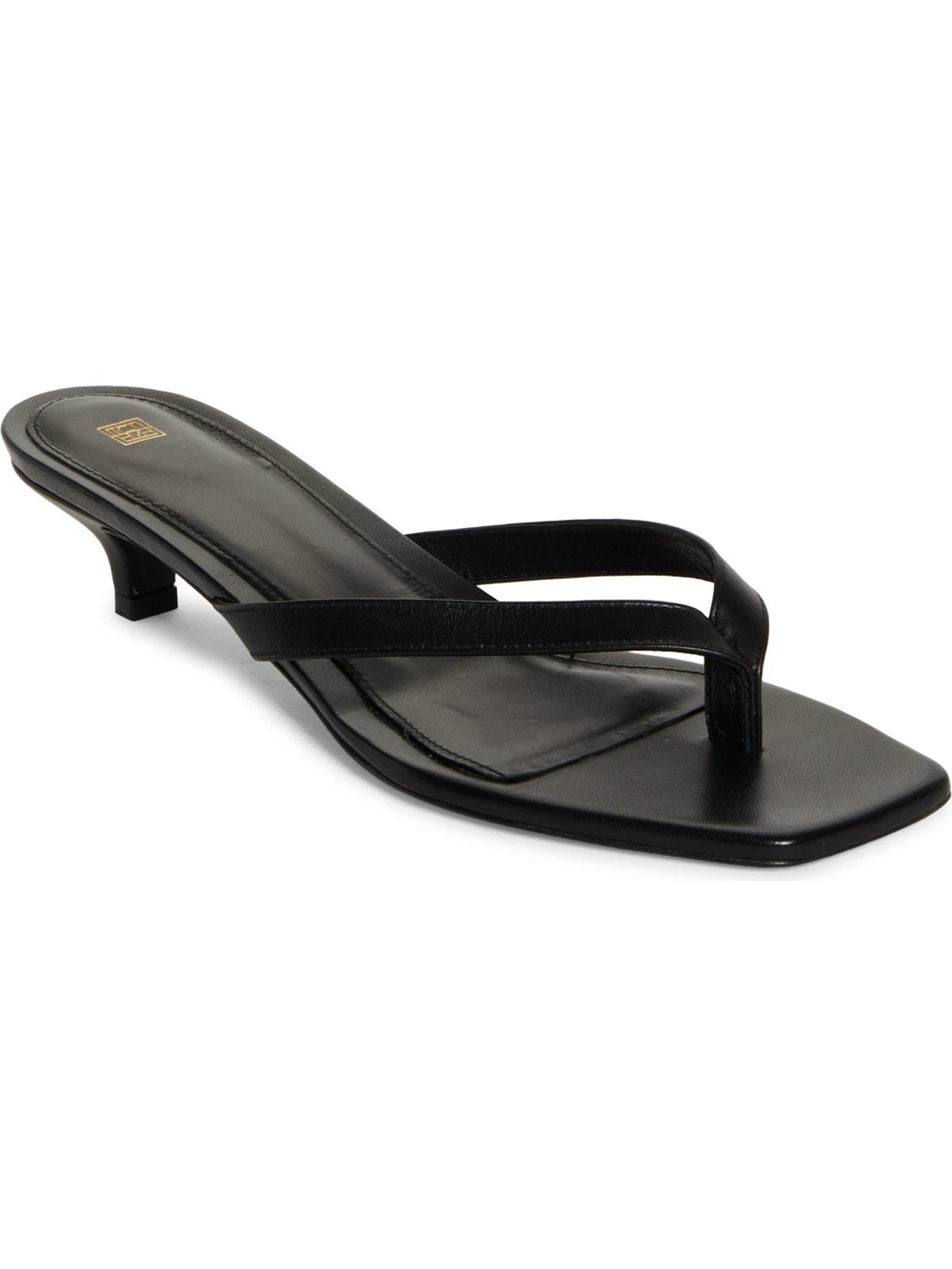 Toteme Kitten Heel Flip Flop Sandals in Black NWOB